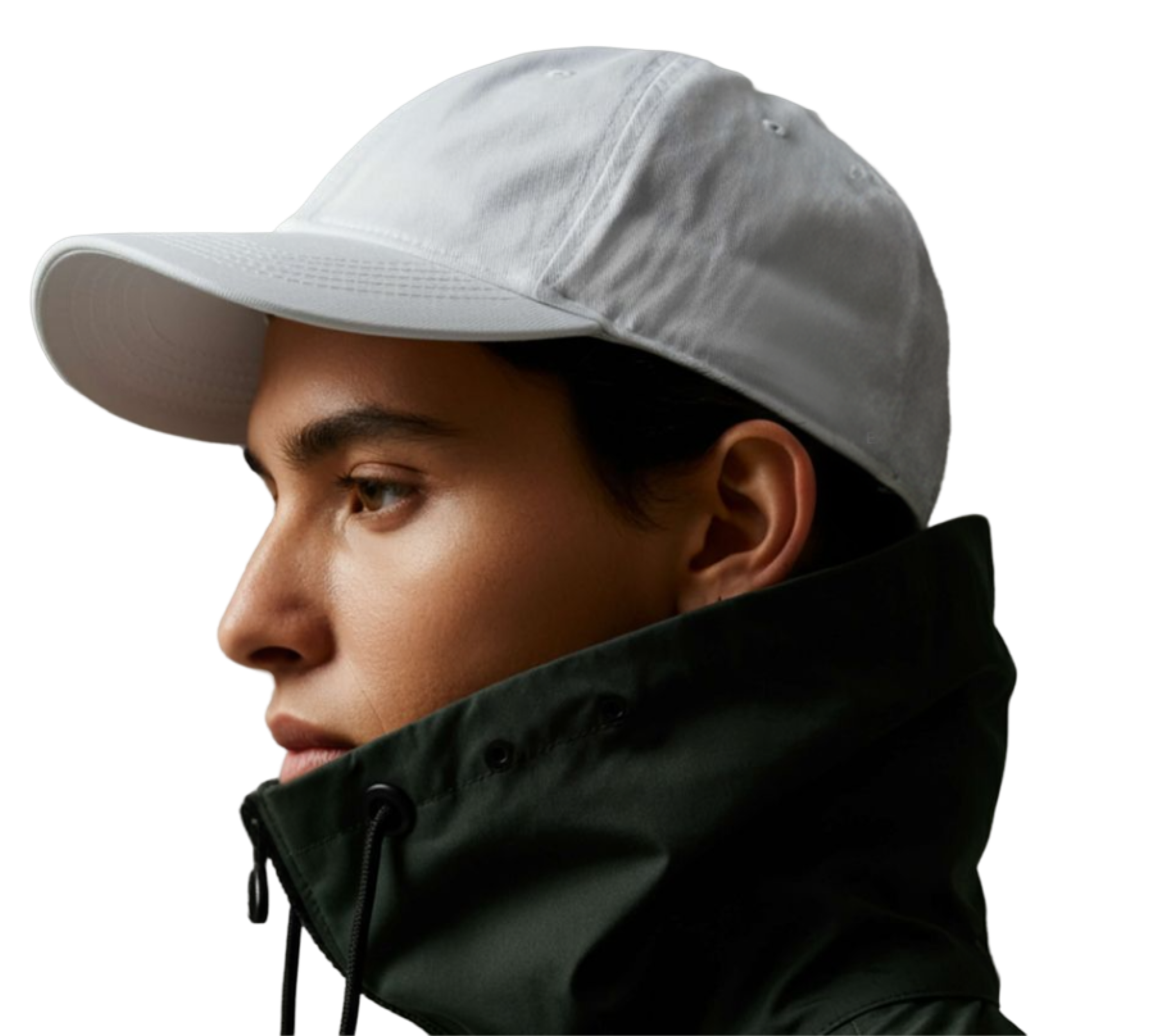 Young man in white cap and olive jacket — Z-Generation collection