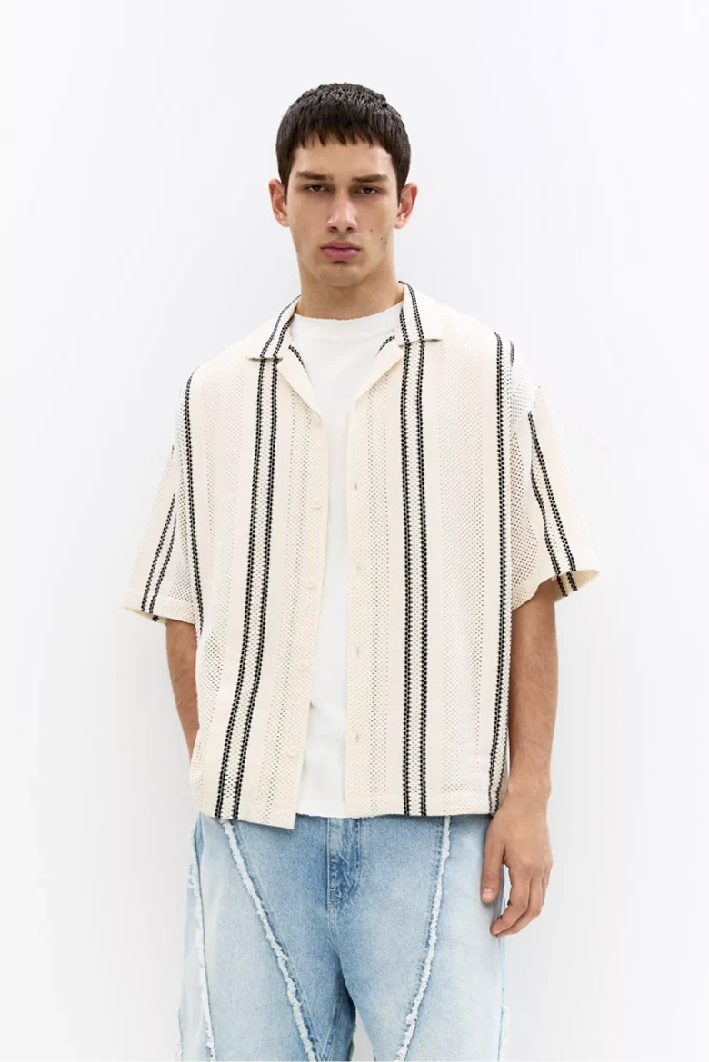 Striped crochet shirt